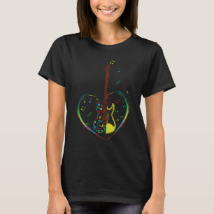 Guitar with Musical Symbols and Notes Music Lovers T-Shirt