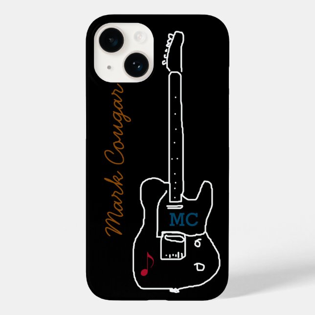 Guitar with Name Case-Mate iPhone Case (Back)
