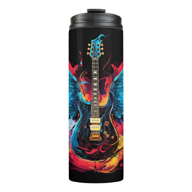Guitar with Wings Thermal Tumbler (Front)