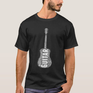Guitar Word Cloud Music Muscian T-Shirt