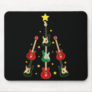 Guitar Xmas Tree Musical Guitar Lovers Guitarist C Mouse Pad