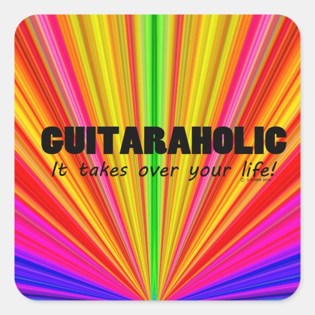Guitaraholic Life Square Sticker (Front)