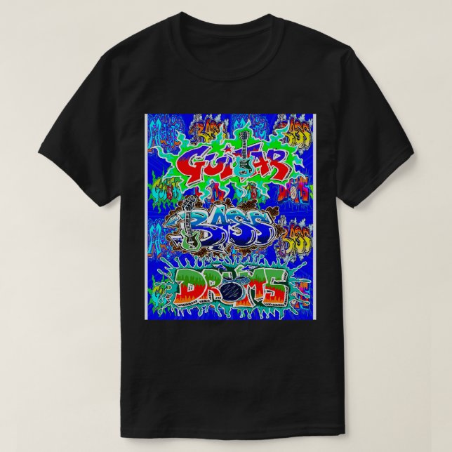 GuitarBassDrums 1 by LowEndGraphics T-Shirt (Design Front)