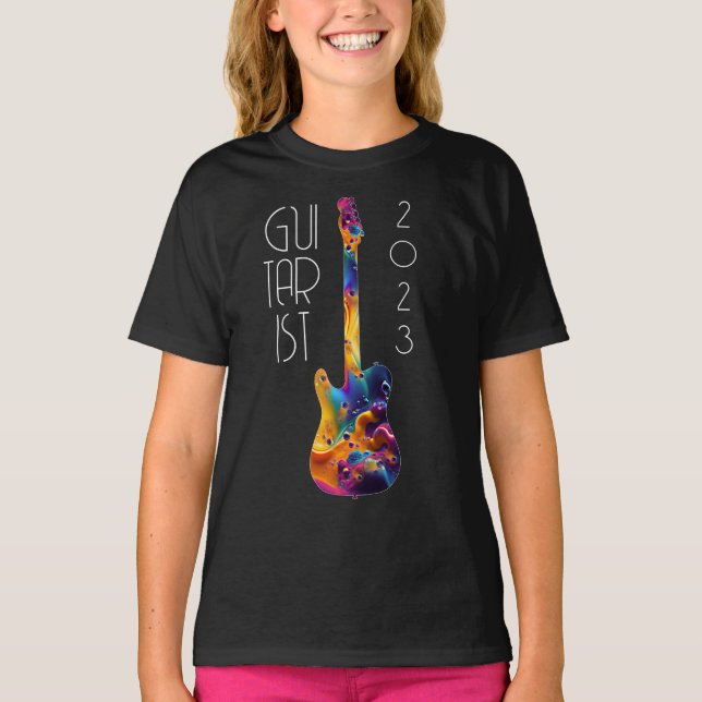 GUITARIST 2023 COLORFUL GUITAR BAND GIFT T-Shirt (Front)