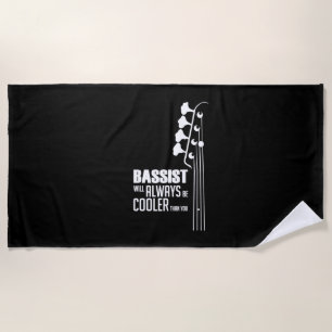 Guitarist Bassist Will Always Cooler Than You Xmas Beach Towel