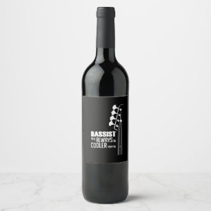 Guitarist Bassist Will Always Cooler Than You Xmas Wine Label