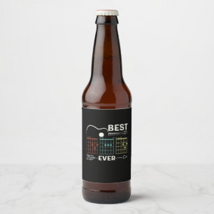 Guitarist Best Dad Ever Birthday Beer Bottle Label