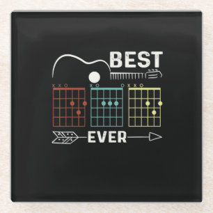 Guitarist Best Dad Ever Birthday Glass Coaster