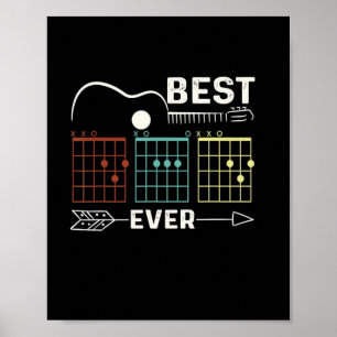 Guitarist Best Dad Ever Birthday Poster