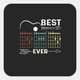 Guitarist Best Dad Ever Birthday Square Sticker