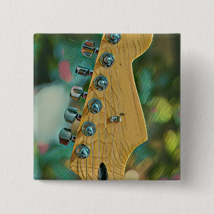 guitarist birthday gift 15 cm square badge