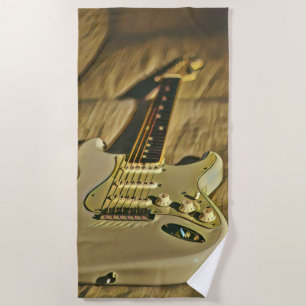 Guitarist birthday gift beach towel