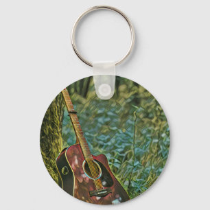 Guitarist birthday gift key ring