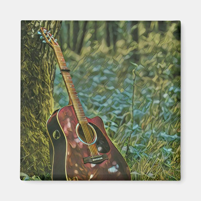 Guitarist birthday gift magnet (Front)