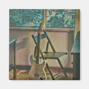 guitarist birthday gift magnet