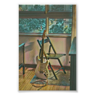 guitarist birthday gift photo print