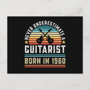 Guitarist born 1960 60th Birthday Guitar Gift Dad Postcard