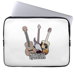 Guitarist by nature. funny guitar artwork laptop sleeve