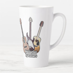 Guitarist by nature. funny guitar artwork latte mug