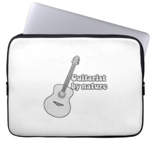 Guitarist by nature. retro black & white guitar laptop sleeve