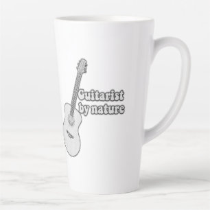 Guitarist by nature. retro black & white guitar latte mug