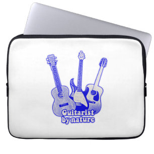 Guitarist by nature. retro blue guitars laptop sleeve