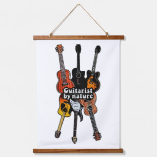 Guitarist by nature.retro vintage colourful guitar hanging tapestry