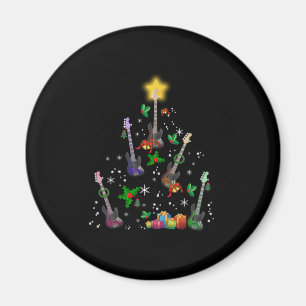 Guitarist Christmas Tree Guitar Birthday Magnet