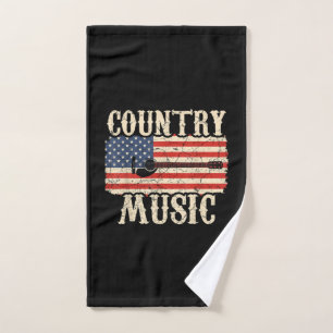 Guitarist Country Music Guitar American Flag Birth Hand Towel
