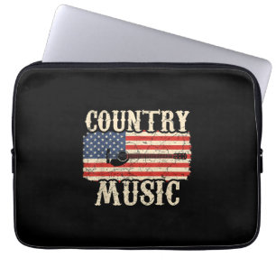 Guitarist Country Music Guitar American Flag Birth Laptop Sleeve