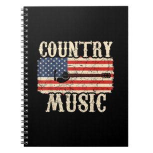 Guitarist Country Music Guitar American Flag Birth Notebook