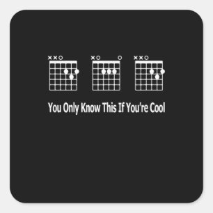 Guitarist Dad Guitar Tab Musical Birthday Square Sticker
