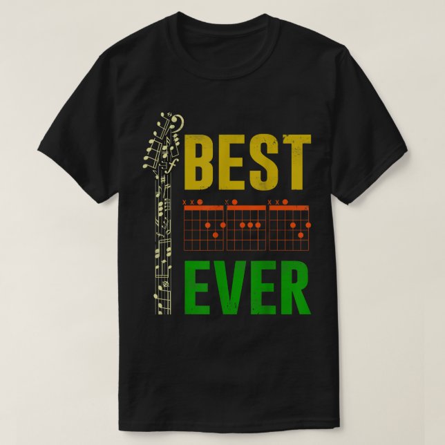 Guitarist FatherBest Dad EverD A D Chord Gifts Gui T-Shirt (Design Front)