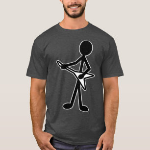 Guitarist Flying V Musician Stick Figure T-Shirt