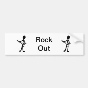 Guitarist Flying V Stick Figure Bumper Sticker