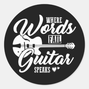 Guitarist gift guitar saying nice  classic round sticker