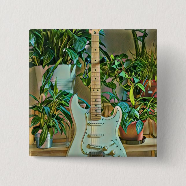 Guitarist gifts 15 cm square badge (Front)
