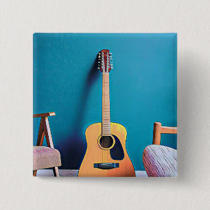 Guitarist gifts 15 cm square badge
