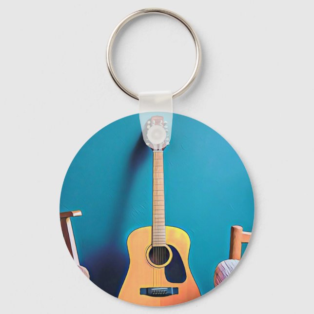 Guitarist gifts key ring (Front)