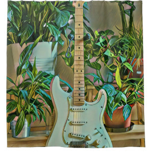 Guitarist gifts shower curtain