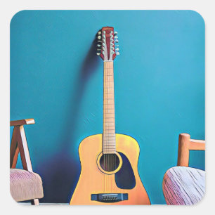 Guitarist gifts square sticker