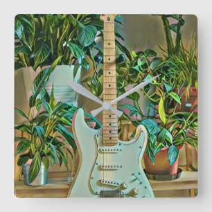 Guitarist gifts square wall clock