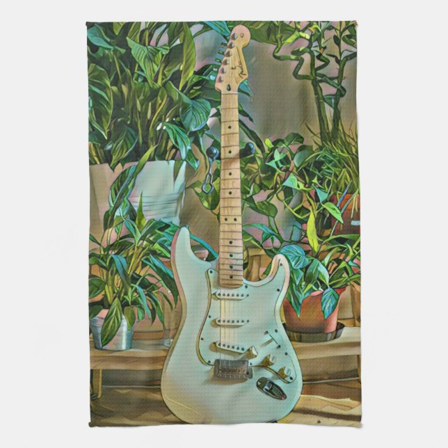Guitarist gifts tea towel (Vertical)