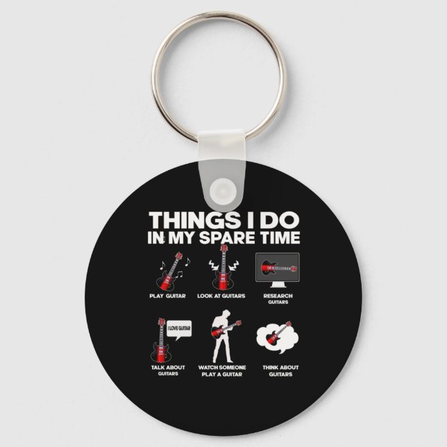 Guitarist Guitar Addicted Guitarist Music Birthday Key Ring (Front)