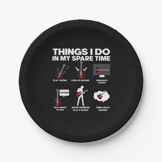 Guitarist Guitar Addicted Guitarist Music Birthday Paper Plate (Front)