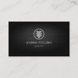 Guitarist Guitar Icon Brushed Metal Musician Business Card