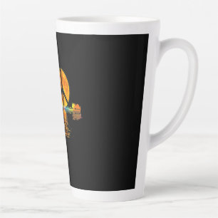 Guitarist Guitar Lake Shadow Peace Love Guitar Latte Mug