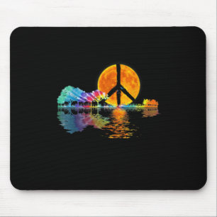 Guitarist Guitar Lake Shadow Peace Love Guitar Mouse Pad