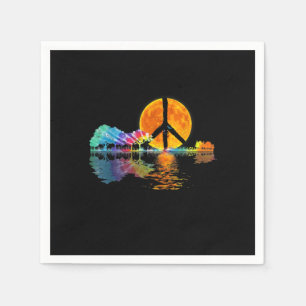 Guitarist Guitar Lake Shadow Peace Love Guitar Napkin