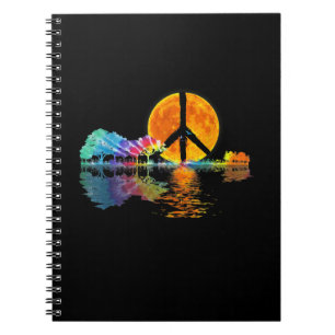 Guitarist Guitar Lake Shadow Peace Love Guitar Notebook